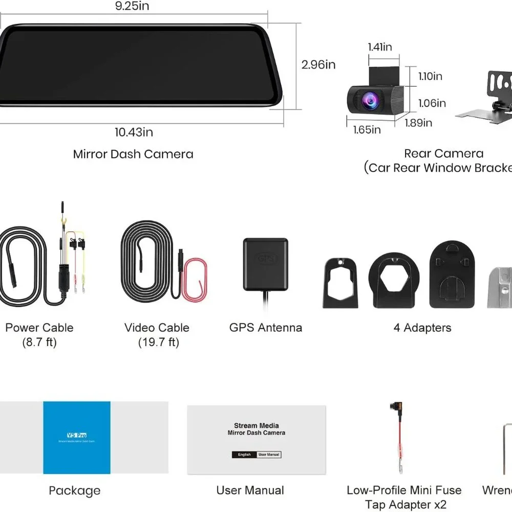 New Auto-Vox Mirror Dash Cam **Not included in BOGO